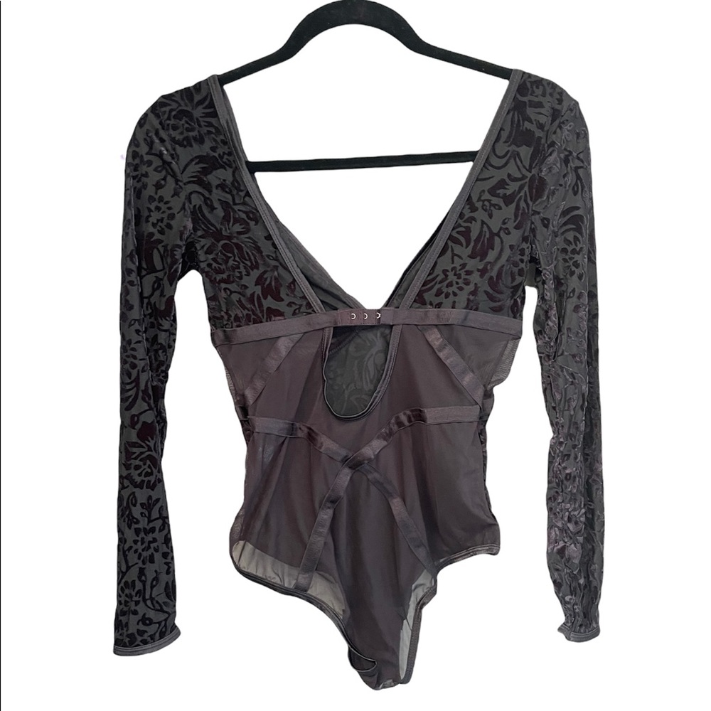 Frederick’s of Hollywood x Megan Fox Lily Alexis Burnout Velvet Bodysuit - Picture 3 of 7